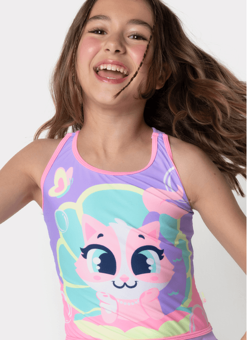 Maio Com Proteção Solar Menina Teen Gata Sereia