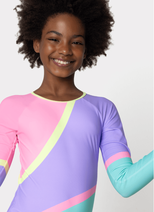 Maio Manga Longa Menina Teen Colorful