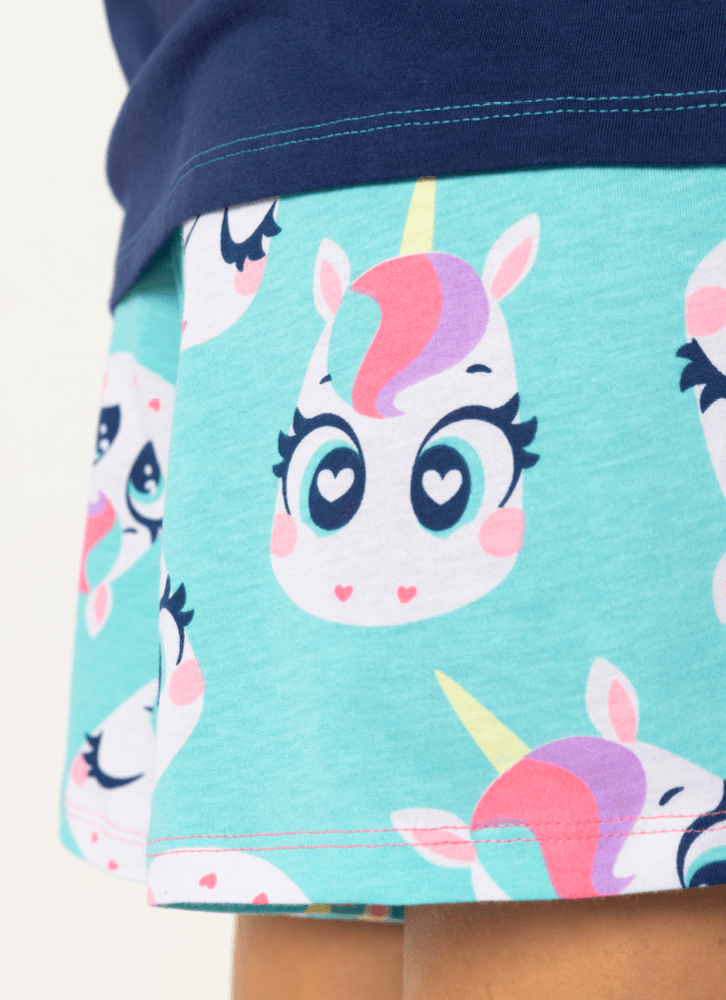 Pijama-Manga-Curta-Algodao-Feminino-Unicornio
