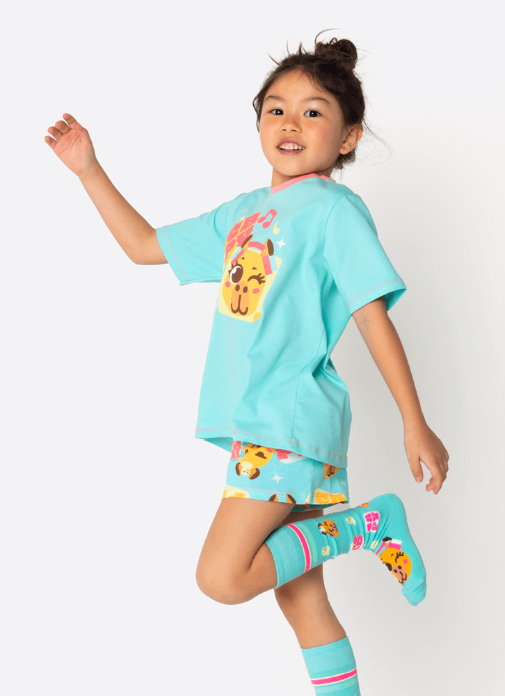 Pijama-Manga-Curta-Algodao-Menina-Capy-Bora