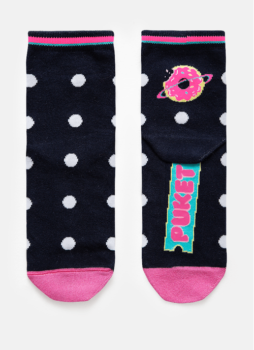 Meia Soquete Cano Médio Feminina Donuts