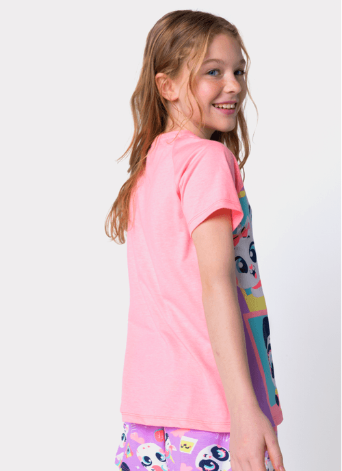 Pijama Manga Curta Viscolycra Menina Teen Multibichos Best Friend
