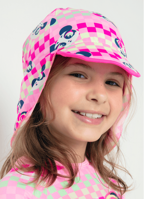 Chapéu com Proteção Solar Menina Panda Miami