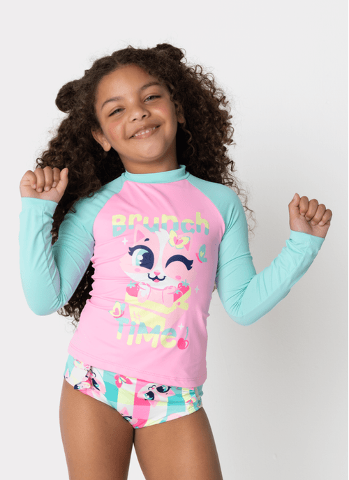 Conjunto Camiseta e Calcinha Menina Gata Picnic