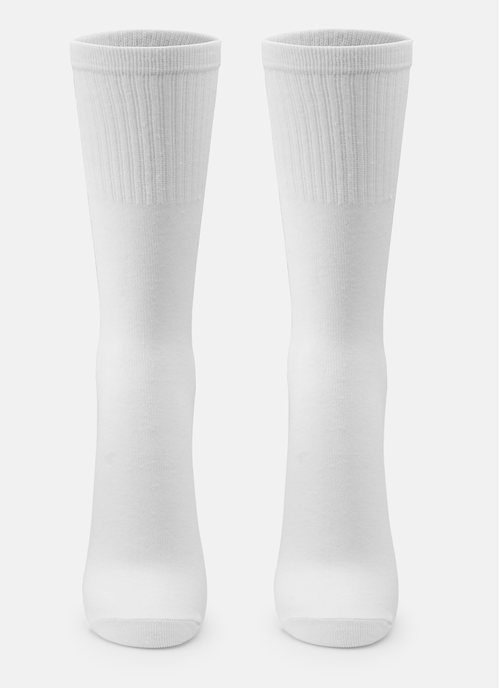 Kit com 3 Meias Unissex Adulto Branca Lisa
