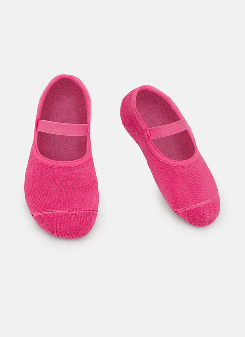 Meia Sapatilha Antiderrapante Menina Laço Rosa