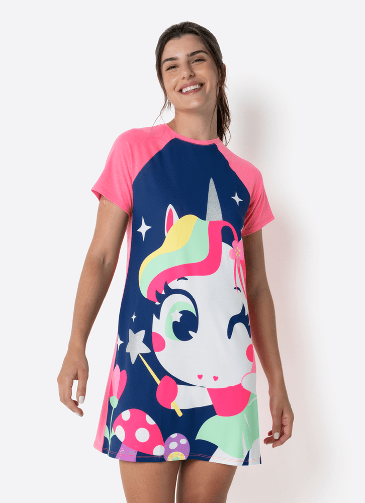 Camisola-Manga-Curta-Feminino-Unicornio-Encantado
