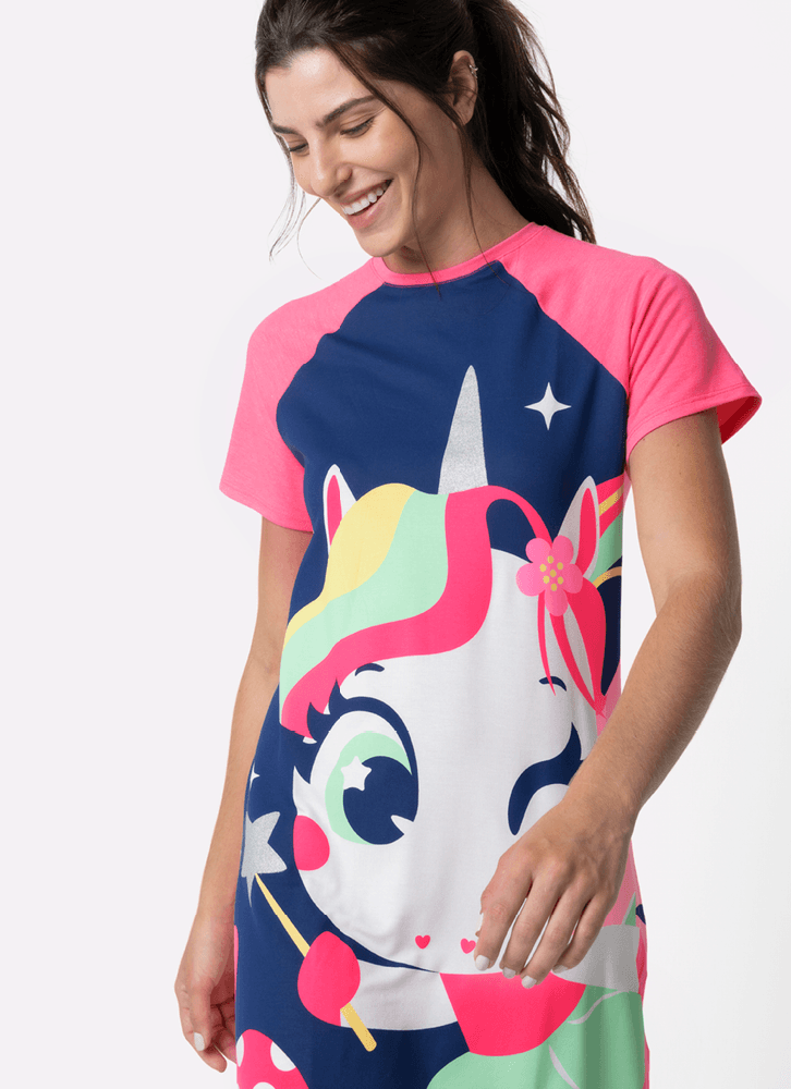 Camisola-Manga-Curta-Feminino-Unicornio-Encantado