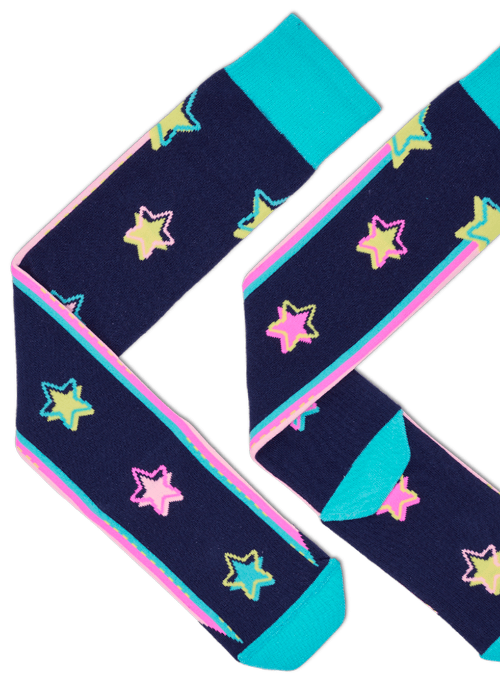 Meia-Cano-3-4-Feminina-Estrelas