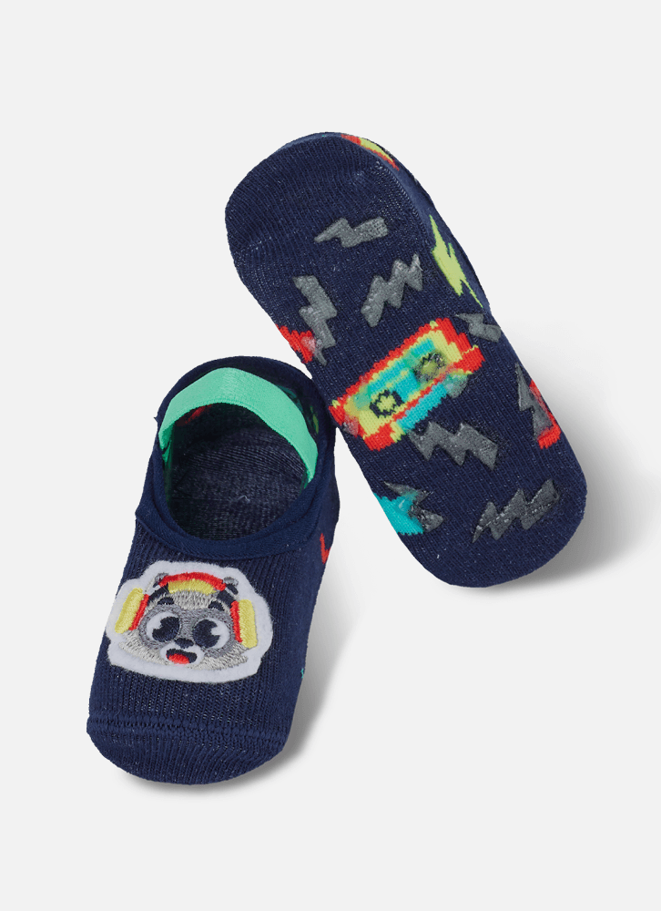 Meia-Sapatilha-Antiderrapante-Bebe-Menino-Guaxinim