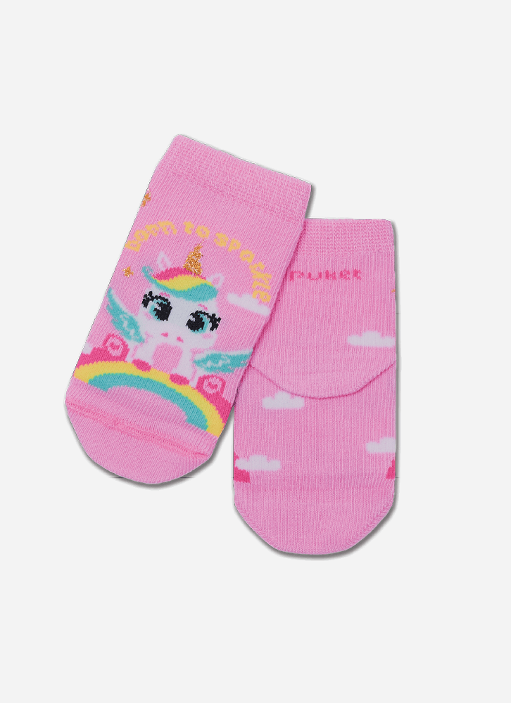 Meia-Soquete-Bebe-Rn-Menina-Unicornio-Arco-iris