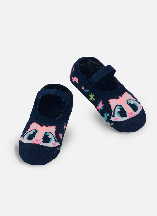 Meia Sapatilha com Sola Emborrachada Bebê Menina Raposa