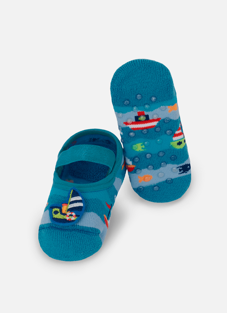 Meia-Sapatilha-Antiderrapante-Bebe-Menino-Fundo-Do-Mar
