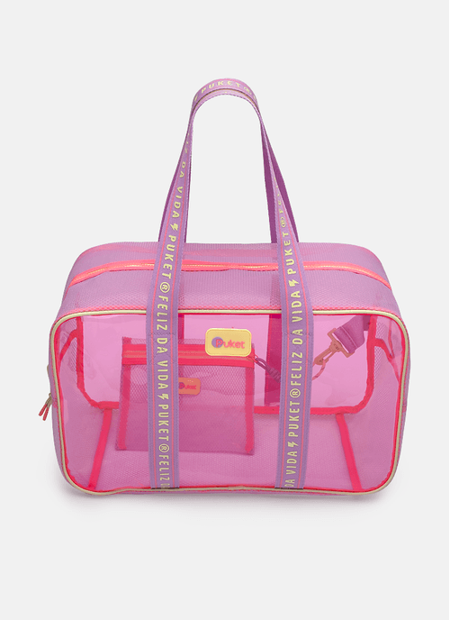 Bolsa Tela Color Block Rosa