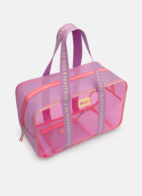 Bolsa Tela Color Block Rosa