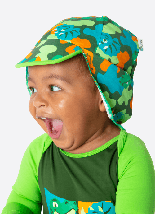 Chapéu com Proteção Solar Bebê Menino Dino Trio
