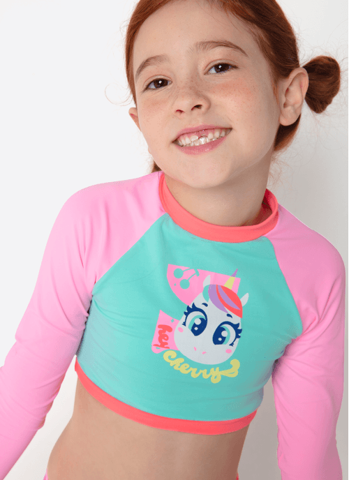 Conjunto Camiseta e Calcinha Menina Unicórnio Cherry