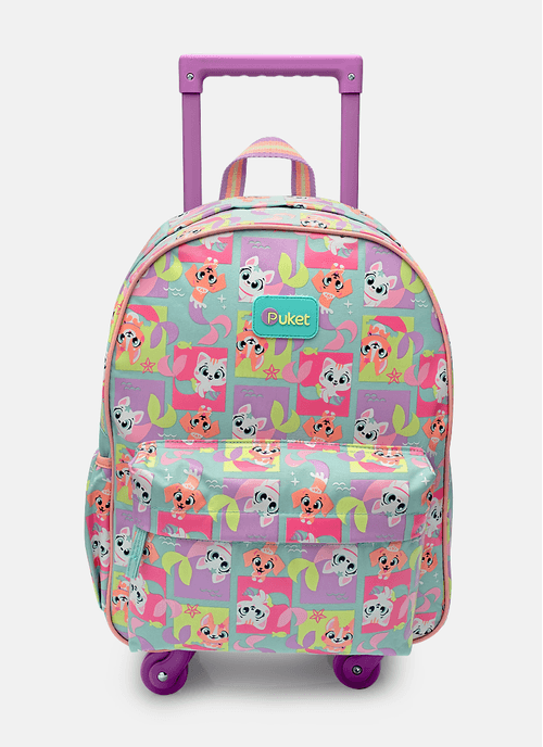 Mochila com Rodinha Média Pet Sereia