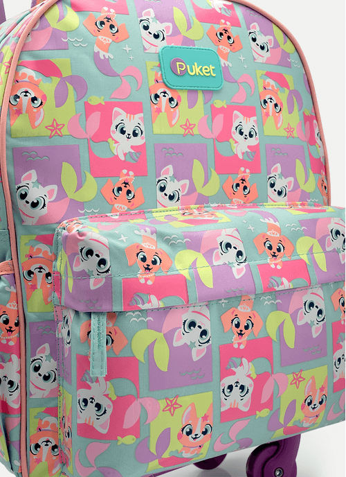 Mochila com Rodinha Média Pet Sereia