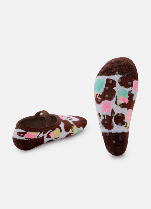 Meia Sapatilha Antiderrapante Bebê Menina Vaca Summer