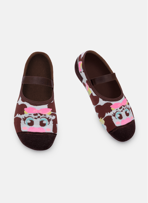 Meia Sapatilha Antiderrapante Feminina Vaca Summer