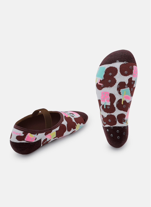 Meia Sapatilha Antiderrapante Feminina Vaca Summer