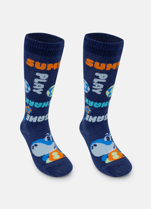 Meia Cano 3/4 Bebê Menino Tubarão Futevôlei