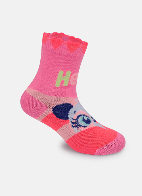 Meia Soquete Bebê Menina Panda Romântico