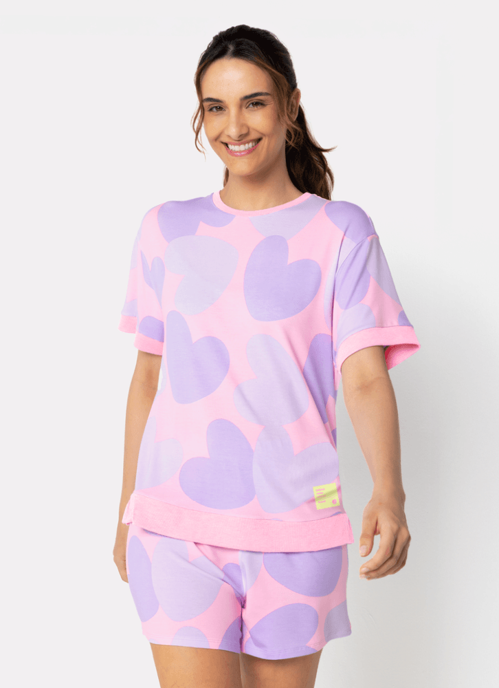 Pijama-Manga-Curta-Viscolyvra-Feminino-Coracao