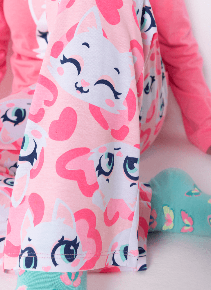 Pijama-Manga-Longa-Menina-Teen-Gata