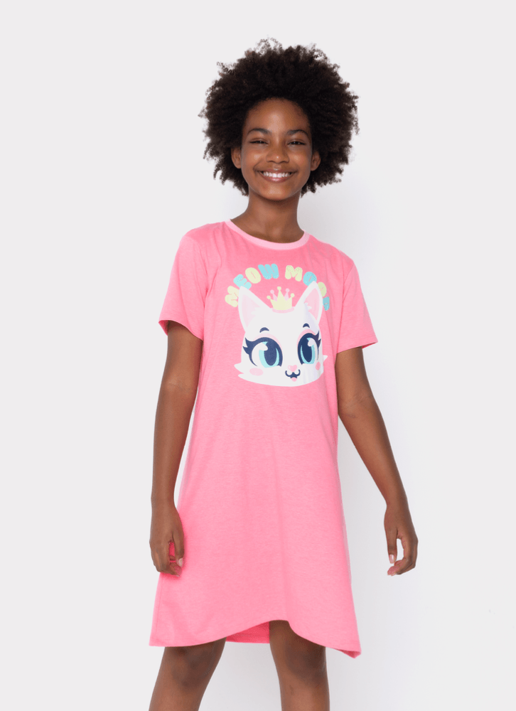 Camisola-Manga-Curta-Menina-Teen-Gata