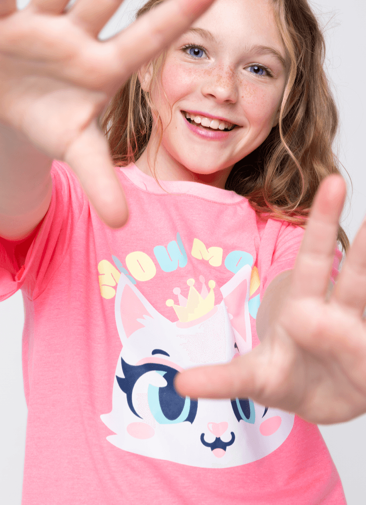 Pijama-Manga-Curta-Menina-Teen-Gata