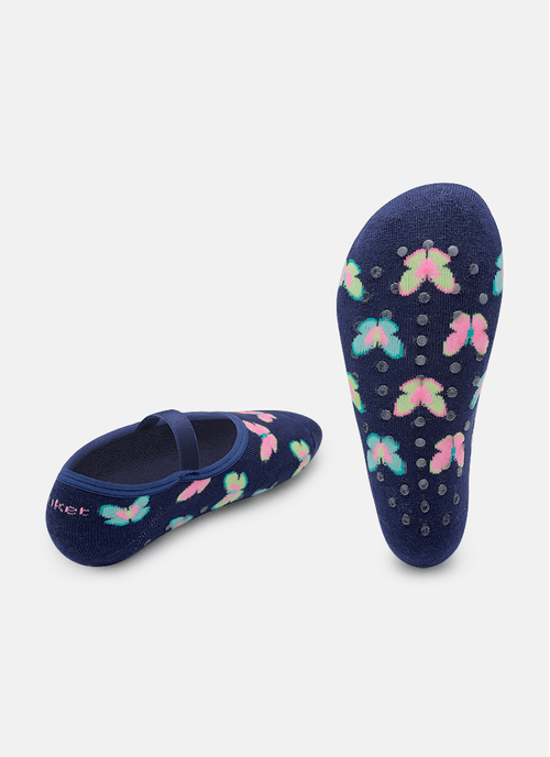 Meia Sapatilha Antiderrapante Feminina Borboletas