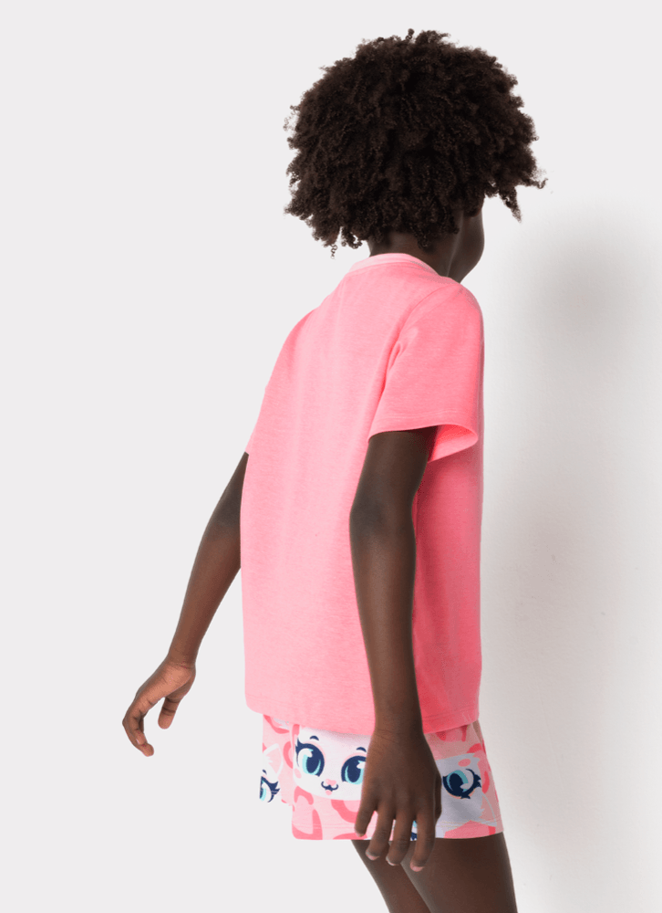 Pijama-Manga-Curta-Menina-Gata