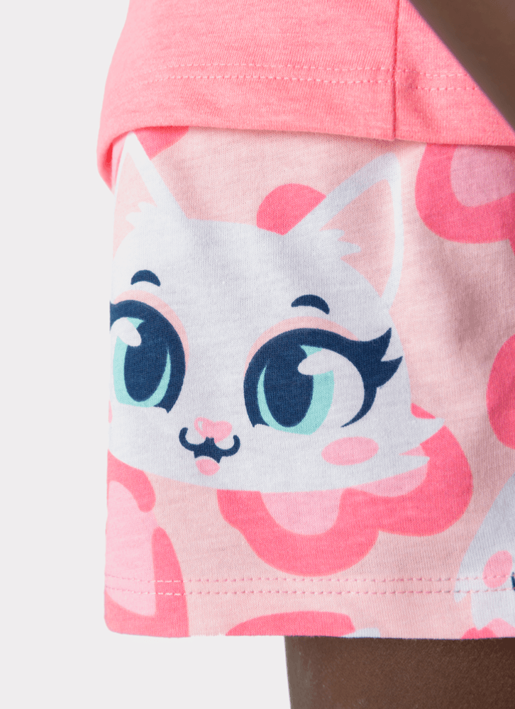 Pijama-Manga-Curta-Menina-Gata
