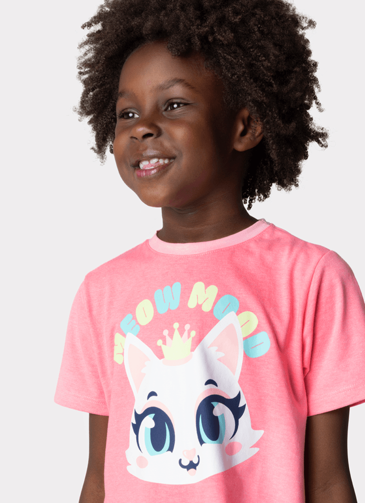 Camisola-Manga-Curta-Menina-Gata