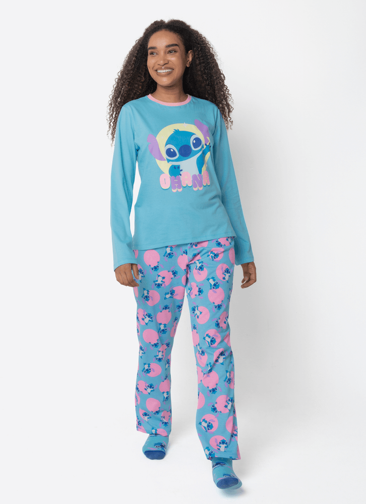 Pijama-Manga-Longa-Feminino-Stitch