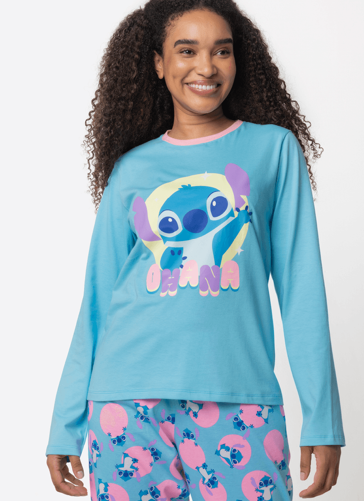 Pijama-Manga-Longa-Feminino-Stitch