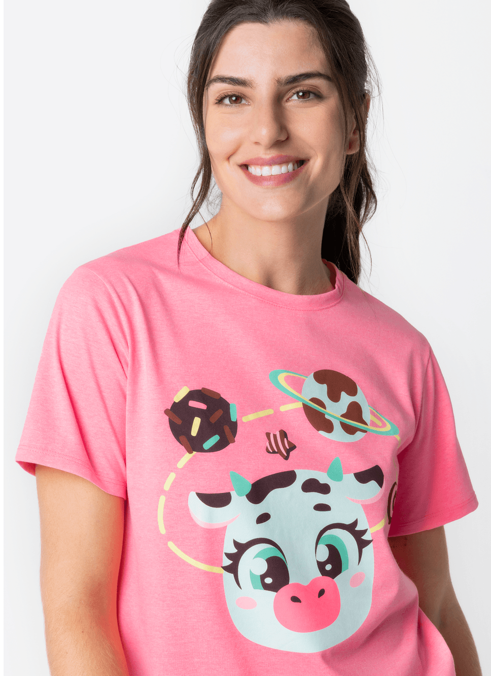Pijama-Manga-Curta-Feminino-Vaca-Chocolate