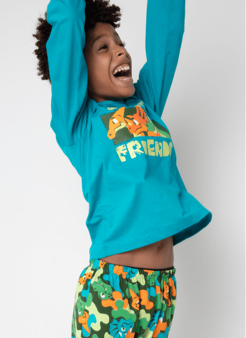 Pijama Manga Longa Menino Dino Trio