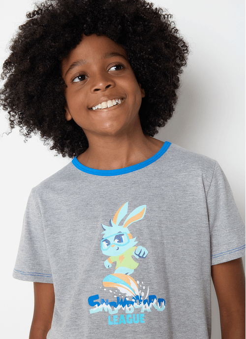 Pijama Manga Curta Menino Teen Coelho Radical