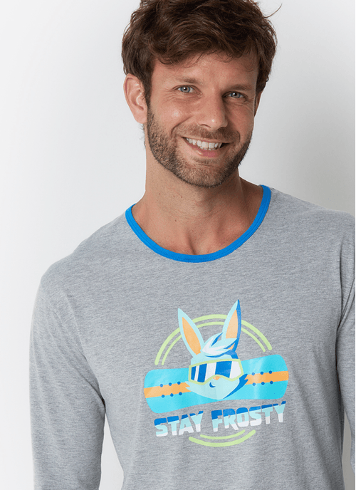 Pijama Manga Longa Masculino Coelho Radical