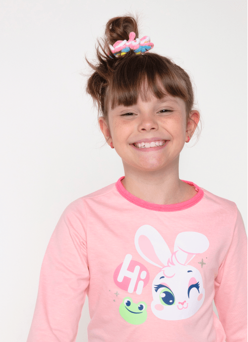 Pijama Manga Longa Menina Coelha Romântica