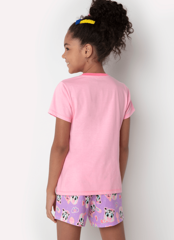 Pijama-Manga-Curta-Menina-Teen-Vaca-Patches