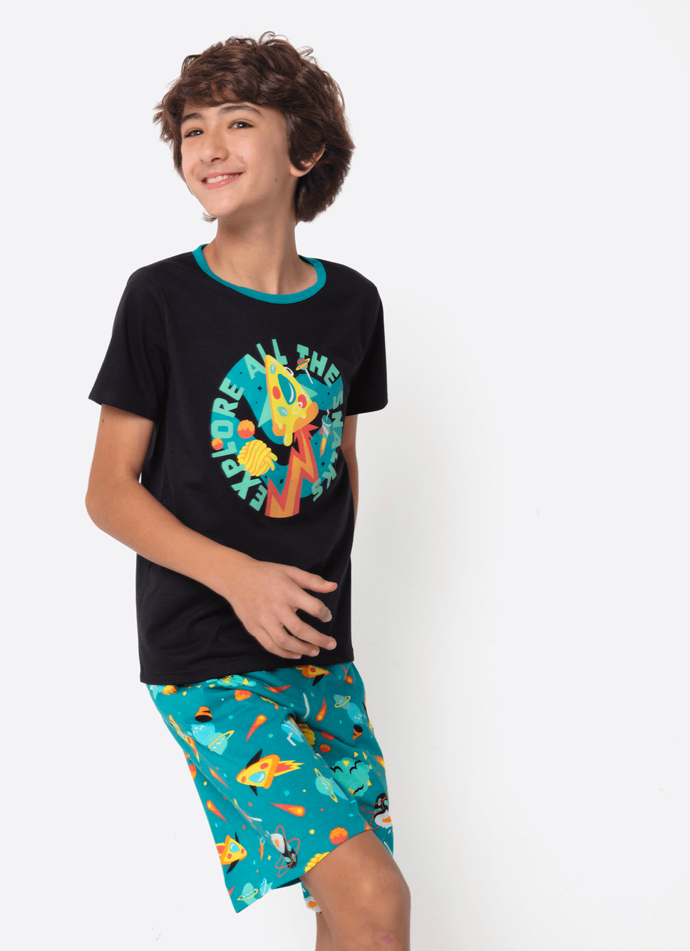 Pijama-Manga-Curta-Menino-Teen-Space-Food