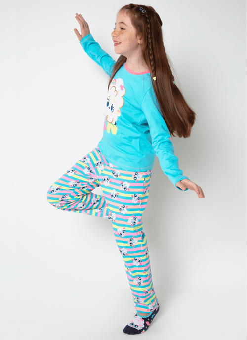 Pijama Manga Longa Menina Teen Ovelha