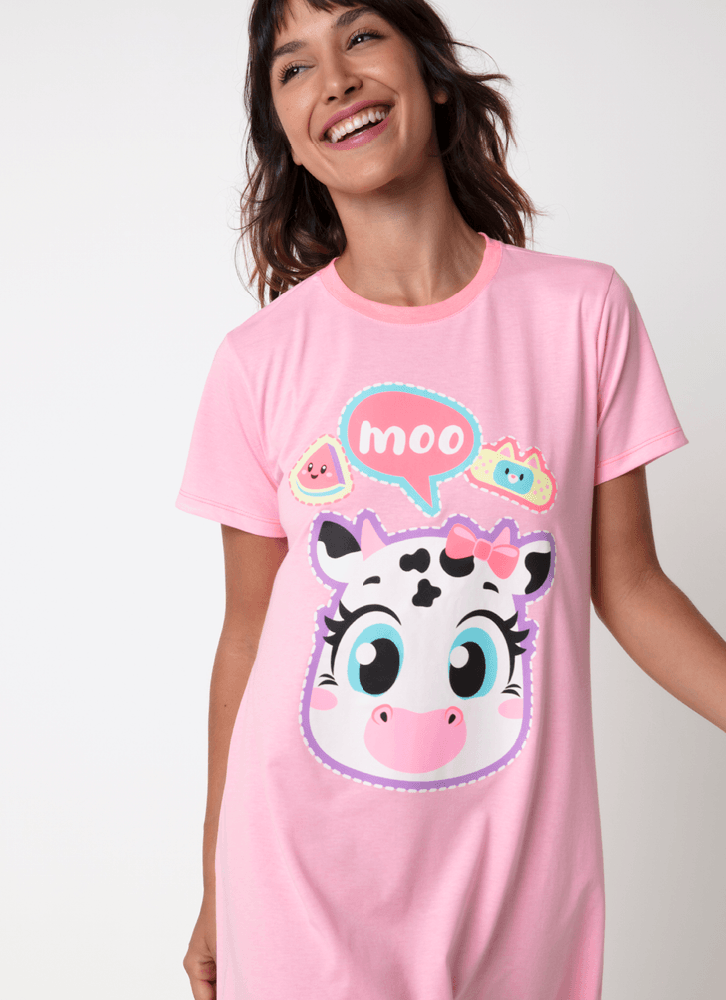 Camisola-Manga-Curta-Feminina-Vaca-Patches