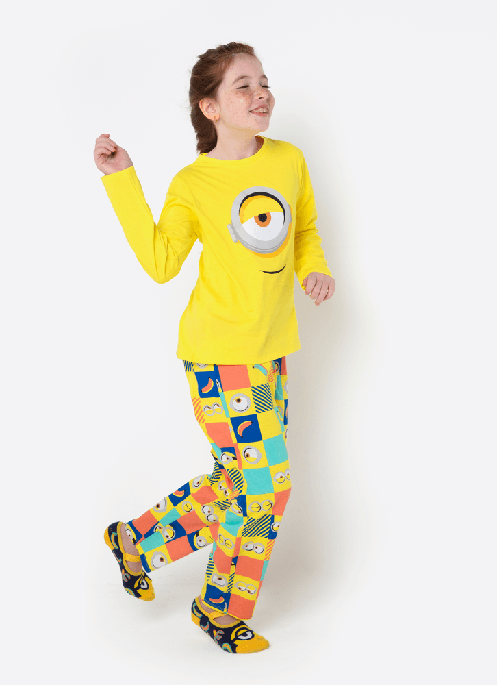 Pijama-Manga-Longa-Menina-Teen-Minions