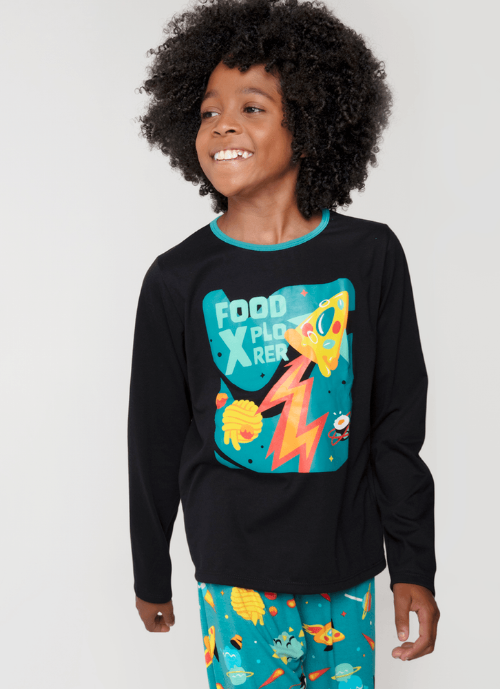 Pijama-Manga-Longa-Menino-Teen-Space-Food