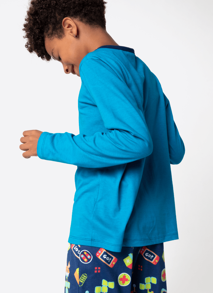 Pijama-Manga-Longa-Menino-Teen-Raposa-Gamer